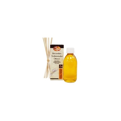 Recambio del mikado canela naranja 200ml + palos laboratorio sys