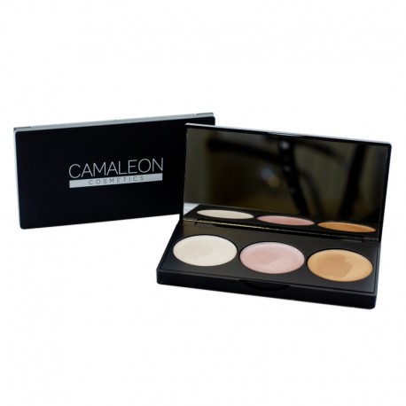 Paleta de 3 iluminadores camaleon cosmetics