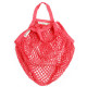 Bolsa de algodón ecologica de red asa corta para granel roja turtle bags