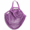 Bolsa de algodon ecologica de red asa corta violeta turtle bags