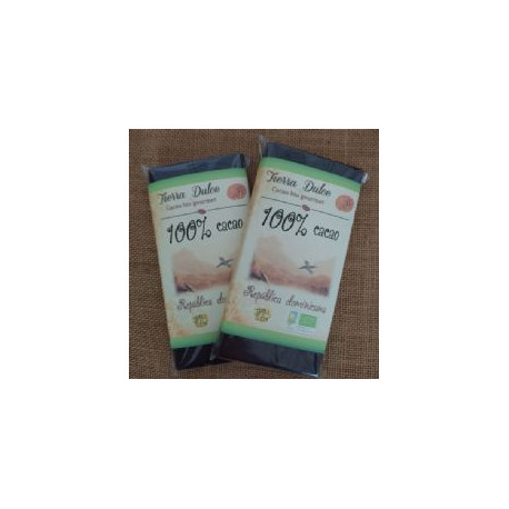 Chocolate negro 100 % cacao 100 g tierra dulce