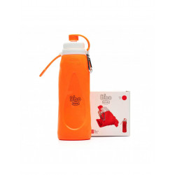 Botella de silicona plegable naranja 500 ml irisana
