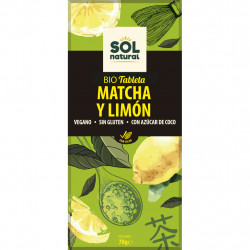 Tableta de chocolate matcha y limón 70 g sol natural