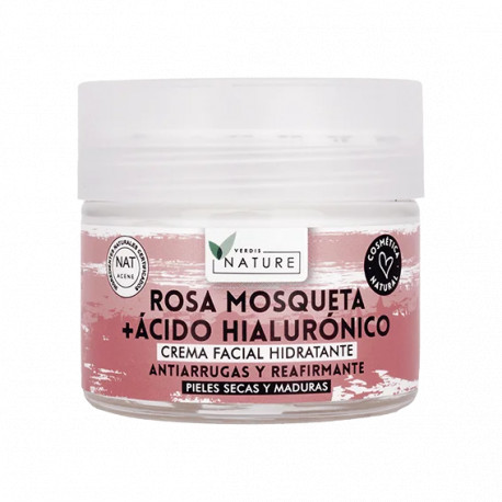Crema facial rosa mosqueta y ácido hialuronico 50 ml verdis