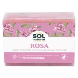 Jabón natural de pétalos de rosa 100 g sol natural