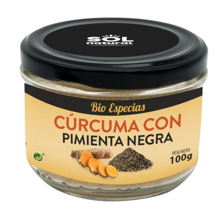 Curcuma con pimenta negra bio 100 g sol natural