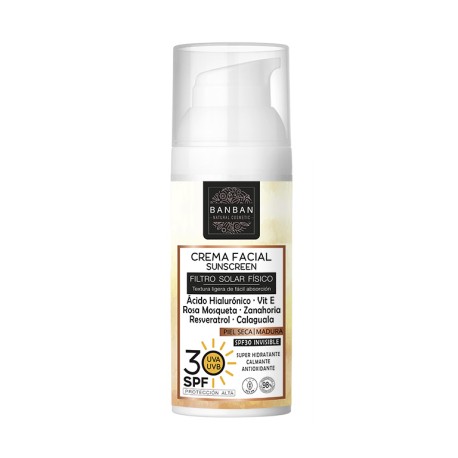 Crema facial solar spf 30 piel seca madura 50 ml banban