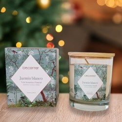 Vela natural de cera de soja jazmín blanco 200 g biocenter