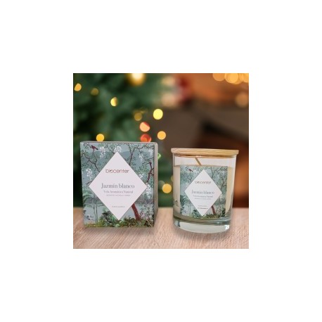 Vela natural de cera de soja jazmín blanco 200 g biocenter