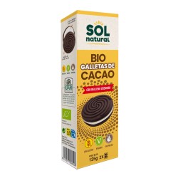Galletas de cacao con relleno cremoso 125 g sol natural