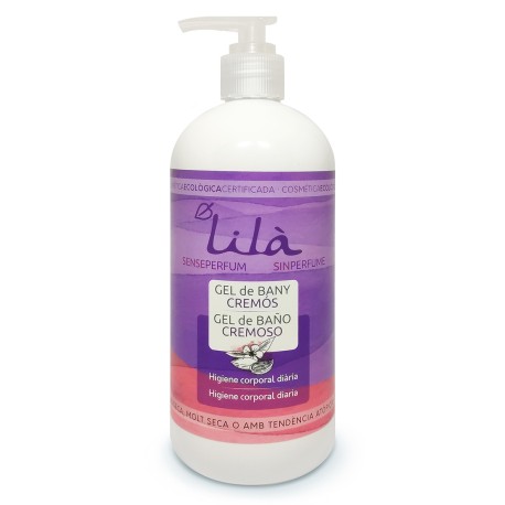 Gel de baño cremoso sin perfume 500 ml lilá cosmetics