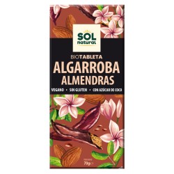 Tableta de algarroba con almendras 70 g sol natural