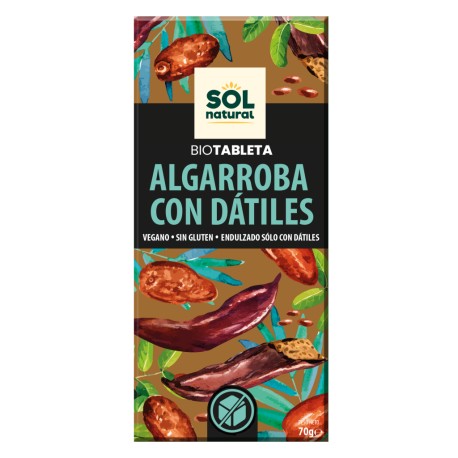 Tableta de algarroba con dátiles 70 g sol natural