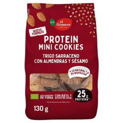 Galletas cookies protein almendra y sésamo bio 130 g el granero integral