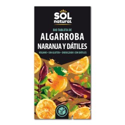 Tableta de algarroba con naranja endulzada con dátiles 70 g sol natural