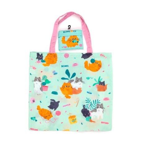 Bolsa plegable de RPET gatos bean