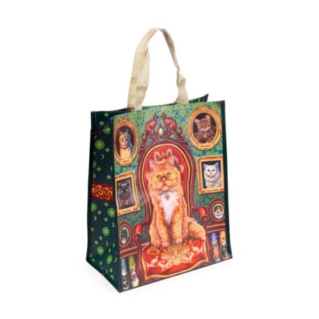 Bolsa de la compra reutlizable loca por los gatos