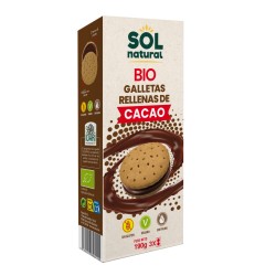 Galleta rellena de cacao bio 190 g sol natural