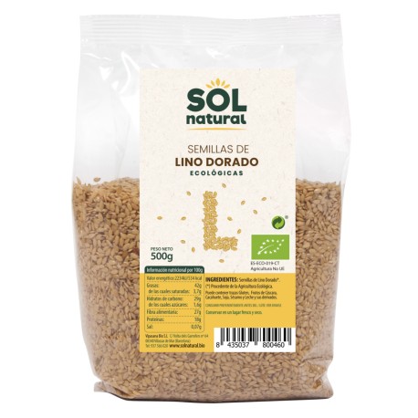 Semillas de lino dorado bio 500 g sol natural