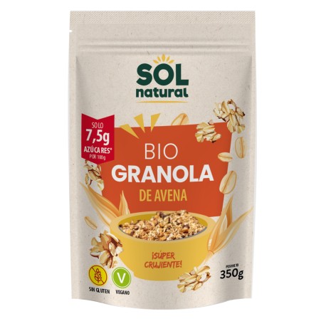 Granola de avena sin gluten bio 350 g sol natural