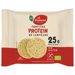 Tortitas protein de lentejas sin gluten bio 22 g el granero integral
